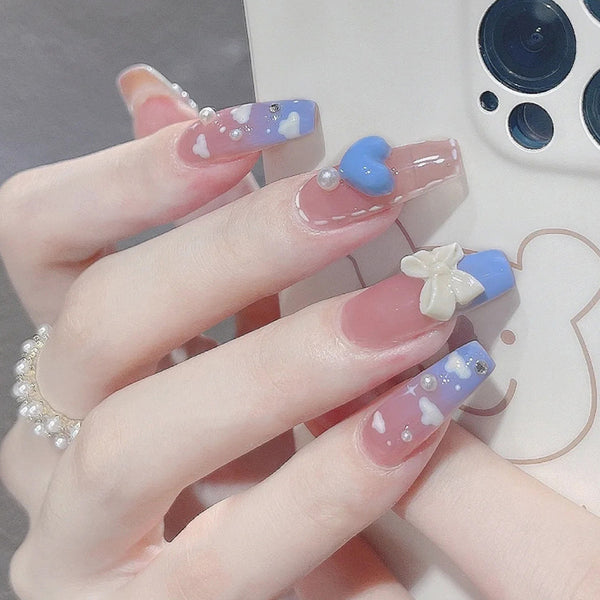 12 Sizes-24 Pcs Press On Nails Z144