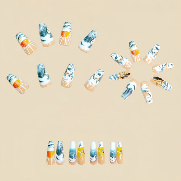 12 Sizes-24 Pcs Press On Nails Y914