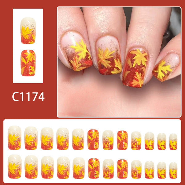 12 Sizes-24 Pcs Press On Nails C1174