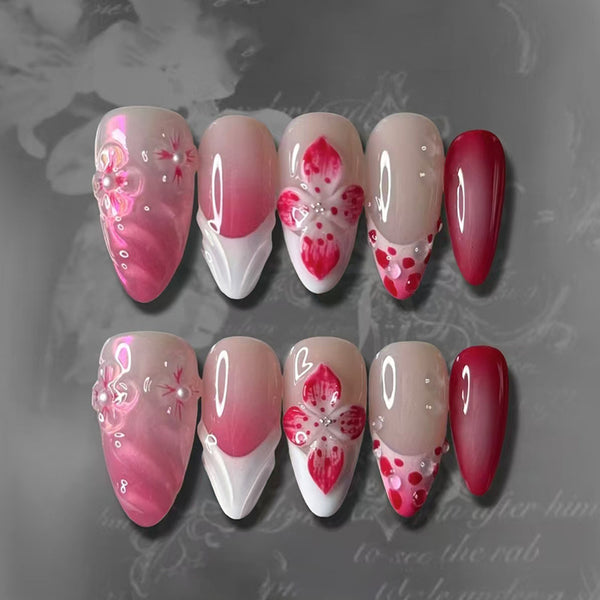 12 Sizes-24 Pcs Press On Nails Z1245