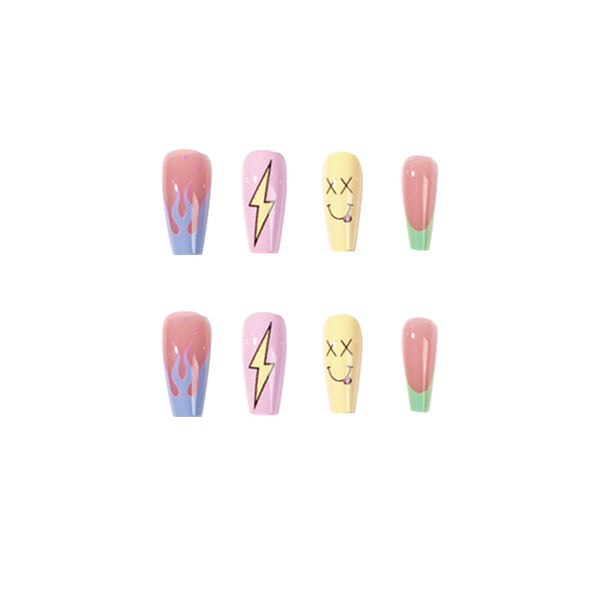 12 Sizes-24 Pcs Press On Nails JP1857