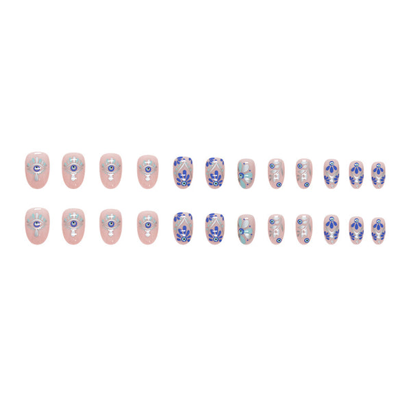 12 Sizes-24 Pcs Press On Nails W1247