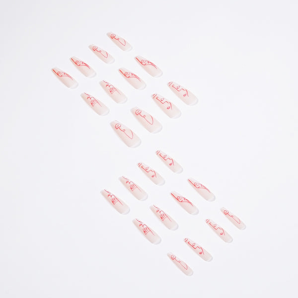 12 Sizes-24 Pcs Press On Nails JP1436