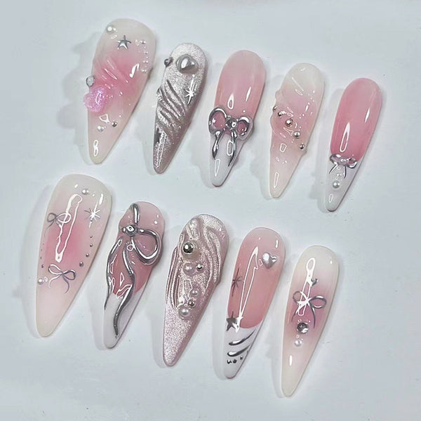 12 Sizes-24 Pcs Press On Nails Z1249