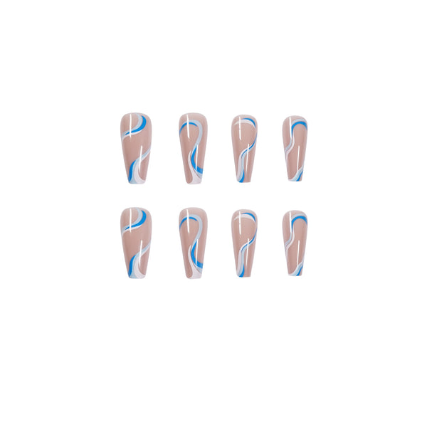 12 Sizes-24 Pcs Press On Nails JP1094