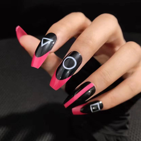 12 Sizes-24 Pcs Press On Nails R786