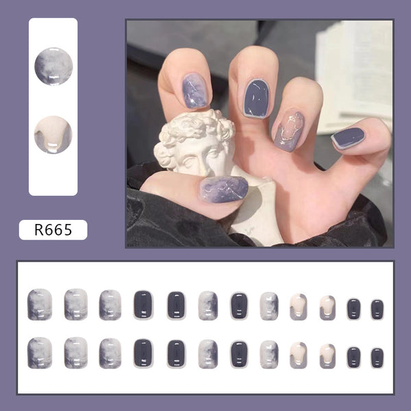 12 Sizes-24 Pcs Press On Nails R665