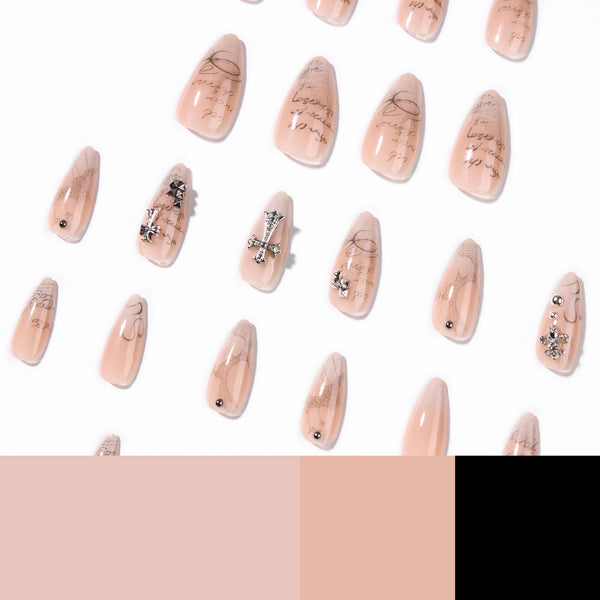 12 Sizes-24 Pcs Press On Nails JP4363
