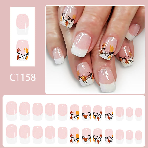 12 Sizes-24 Pcs Press On Nails C1158