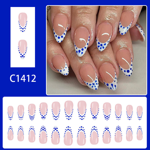 12 Sizes-24 Pcs Press On Nails C1412