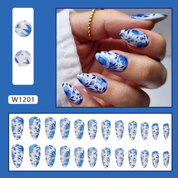 12 Sizes-24 Pcs Press On Nails W1201