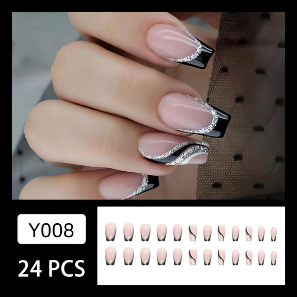 12 Sizes-24 Pcs Press On Nails Y008