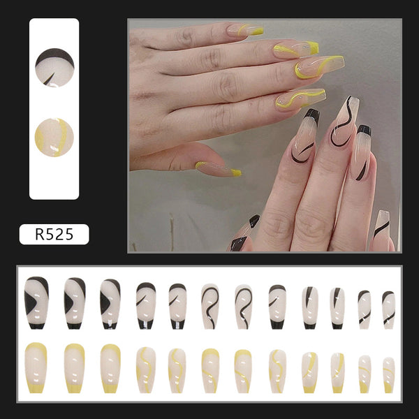 12 Sizes-24 Pcs Press On Nails R521
