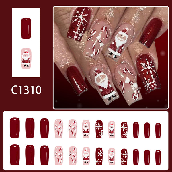 12 Sizes-24 Pcs Press On Nails C1310