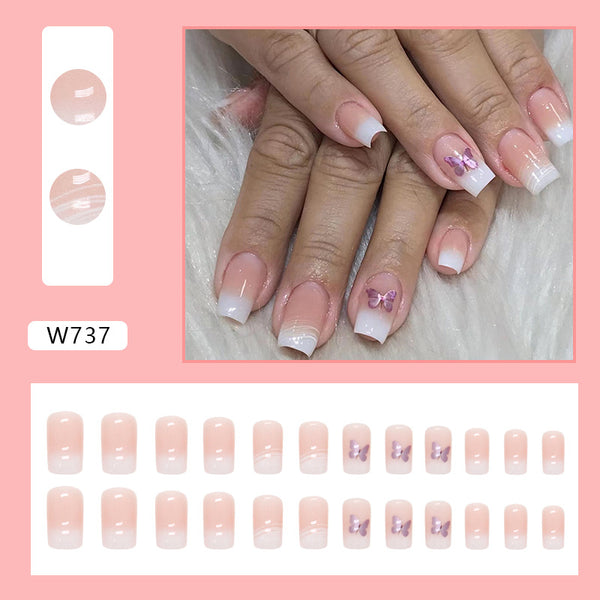 12 Sizes-24 Pcs Press On Nails W737