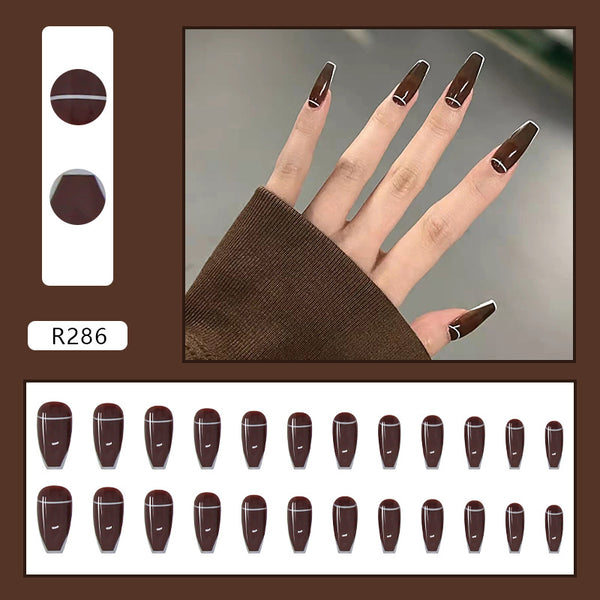 12 Sizes-24 Pcs Press On Nails R281