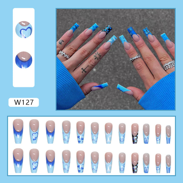 12 Sizes-24 Pcs Press On Nails W127