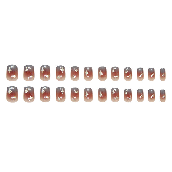 12 Sizes-24 Pcs Press On Nails R912