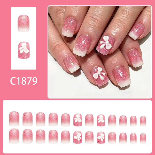 12 Sizes-24 Pcs Press On Nails C1879