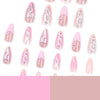 Almond French Glossy Long Pink Press on Nails