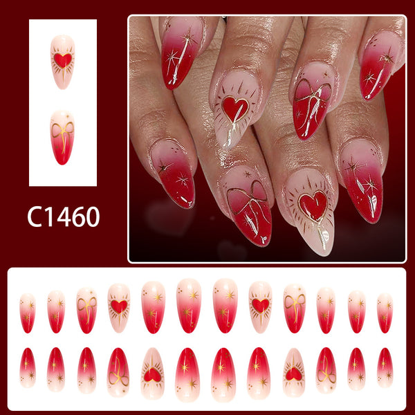 12 Sizes-24 Pcs Press On Nails C1460