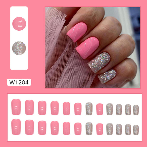 12 Sizes-24 Pcs Press On Nails W1284