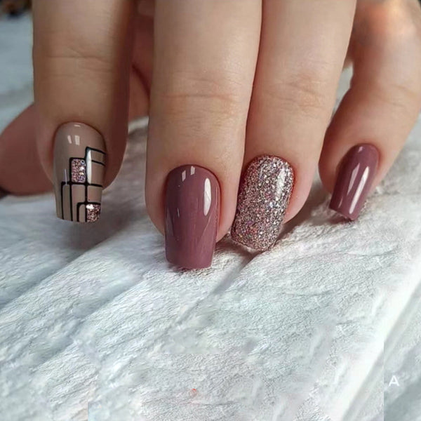 12 Sizes-24 Pcs Press On Nails W1504