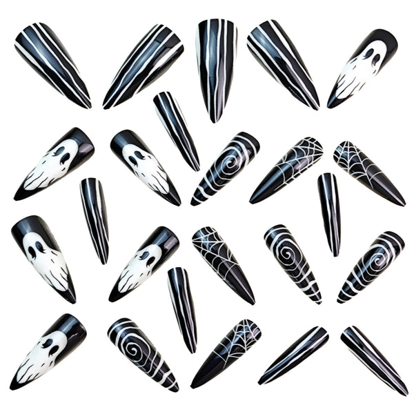 12 Sizes-24 Pcs Press On Nails Y1040