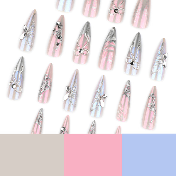12 Sizes-24 Pcs Press On Nails JP4124