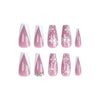 French Glossy Long Pink Press on Nails