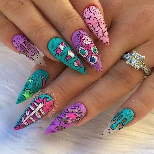 12 Sizes-24 Pcs Press On Nails A647
