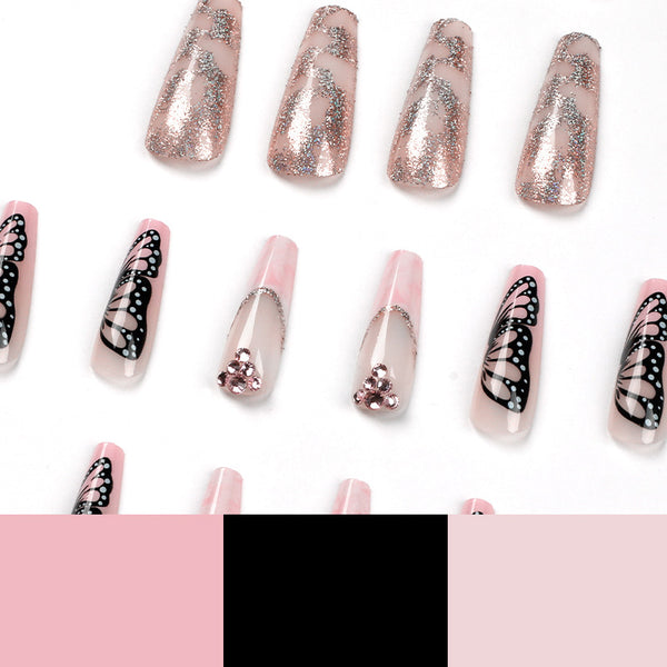 12 Sizes-24 Pcs Press On Nails JP1467