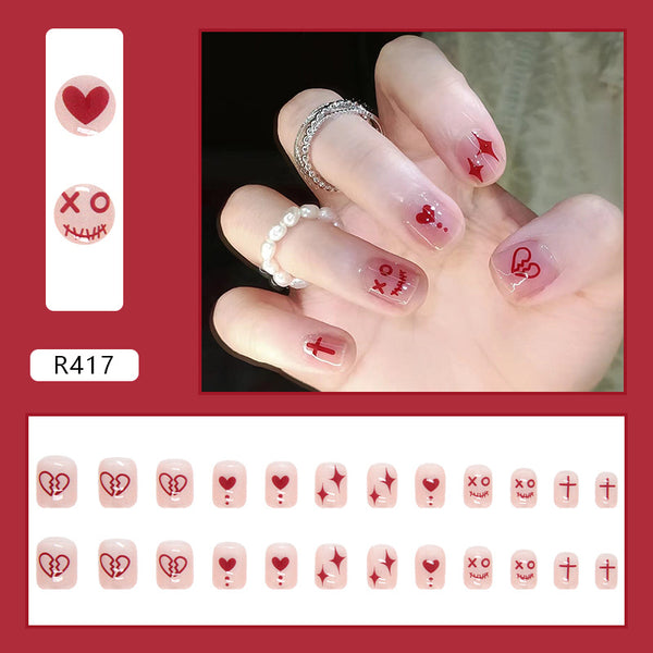 12 Sizes-24 Pcs Press On Nails R402