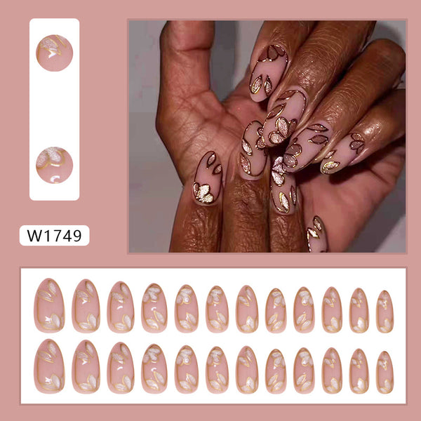 12 Sizes-24 Pcs Press On Nails W1749