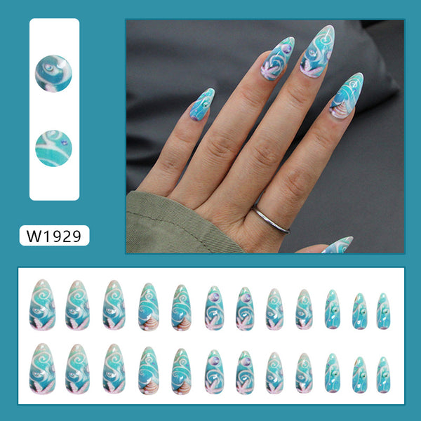 12 Sizes-24 Pcs Press On Nails W1929