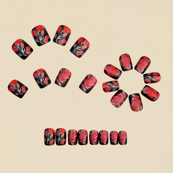 12 Sizes-24 Pcs Press On Nails Y1633