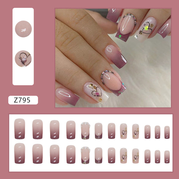 12 Sizes-24 Pcs Press On Nails Z795