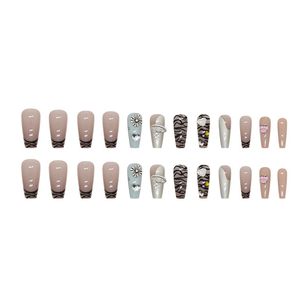12 Sizes-24 Pcs Press On Nails Z781