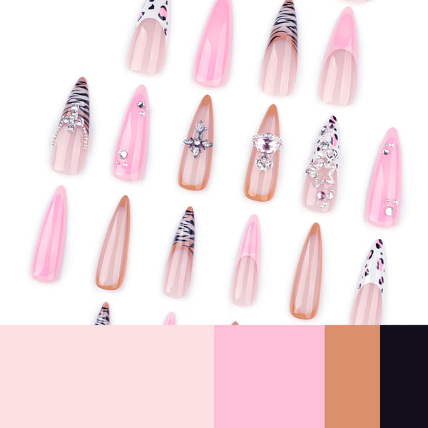 12 Sizes-24 Pcs Press On Nails JP3849
