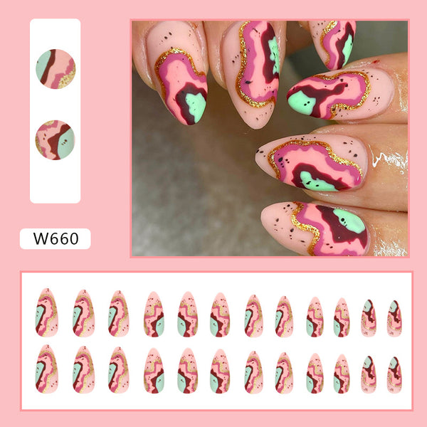 12 Sizes-24 Pcs Press On Nails W660