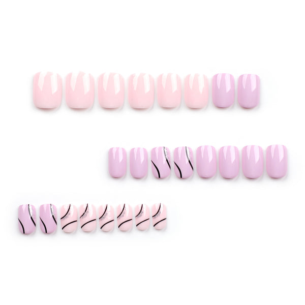 12 Sizes-24 Pcs Press On Nails JP2907