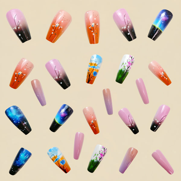 12 Sizes-24 Pcs Press On Nails Y501