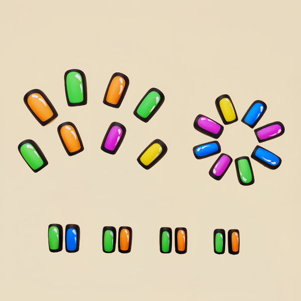 12 Sizes-24 Pcs Press On Nails Y190