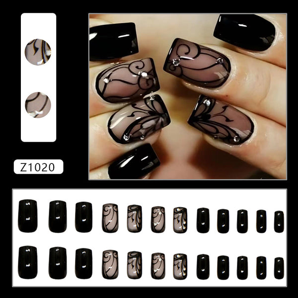 12 Sizes-24 Pcs Press On Nails Z1020