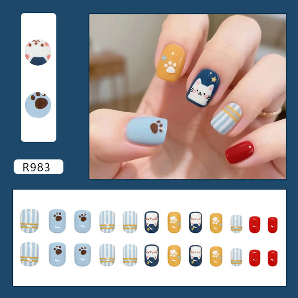 12 Sizes-24 Pcs Press On Nails R983