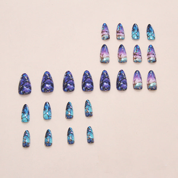 12 Sizes-24 Pcs Press On Nails W1927