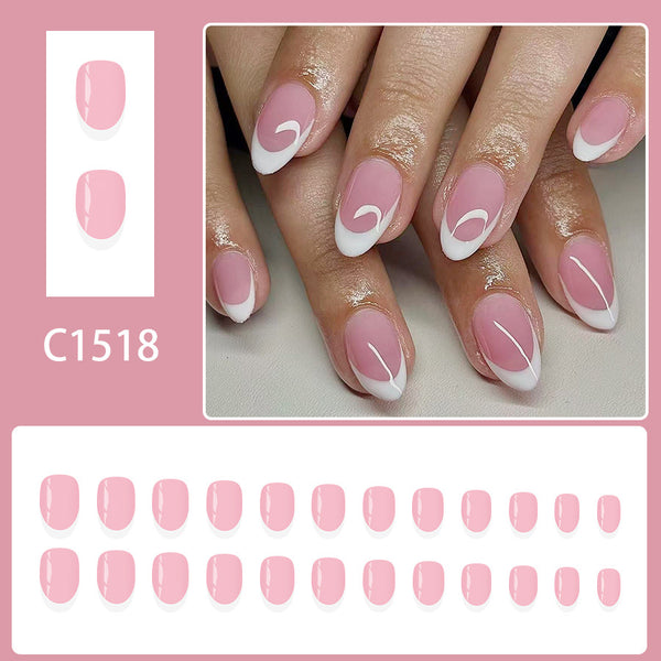 12 Sizes-24 Pcs Press On Nails C1518
