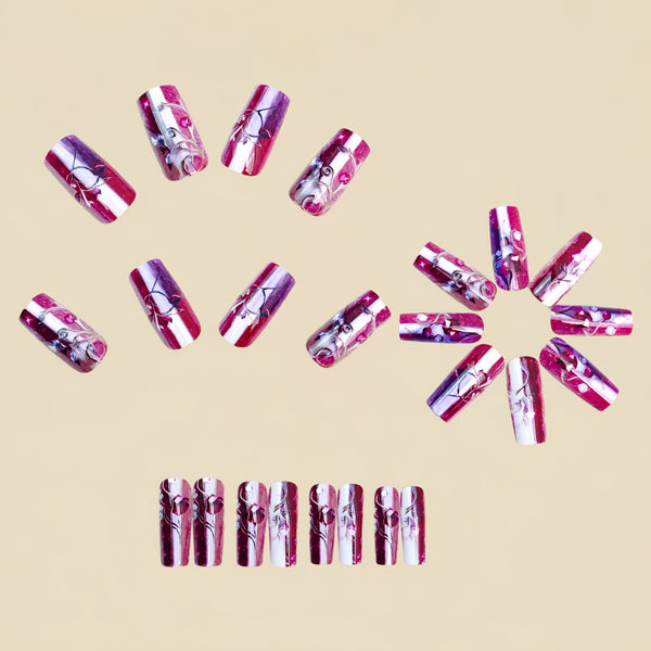 12 Sizes-24 Pcs Press On Nails Y1885