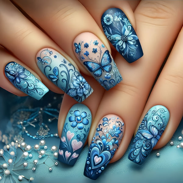 12 Sizes-24 Pcs Press On Nails Y550