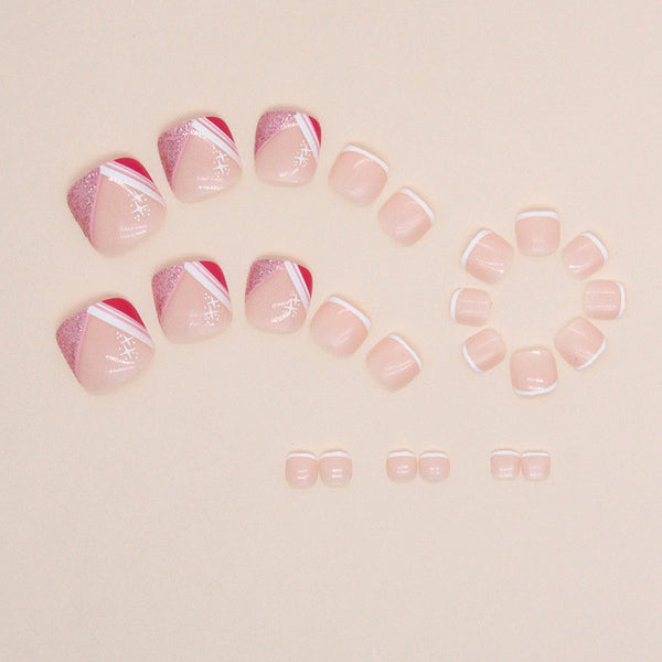 12 Sizes-24 Pcs Press On Nails F113